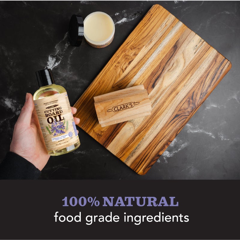 CLARK'S Cutting Board Oil - Food Grade Mineral Oil for Wood Cutting Board - Scented with Lavender & Rosemary Essential Oils - Butcher Block Conditioner - Restores and Protects Wood - Made in USA, 12oz - Image 4